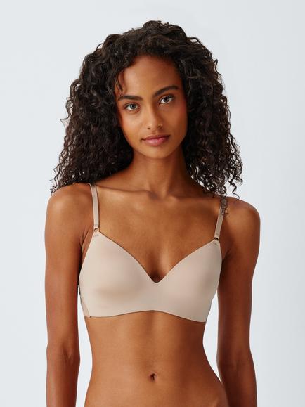 John Lewis Reese Padded Non-Wired Bra, New Almond