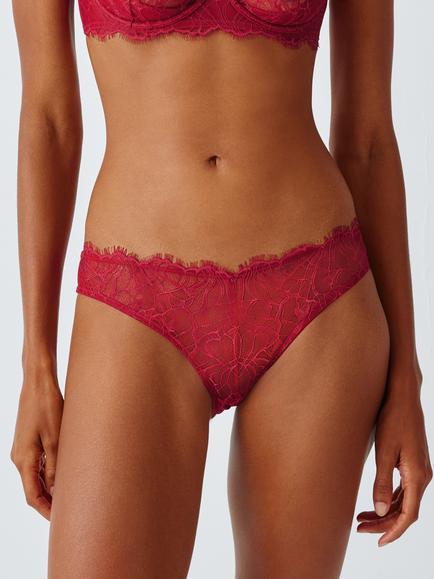 John Lewis Bronte High Leg Bikini Knickers, Red, Red