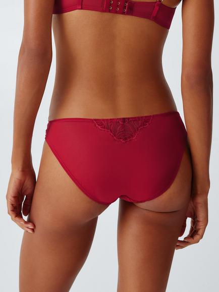 John Lewis Bronte High Leg Bikini Knickers, Red - view 2, Red