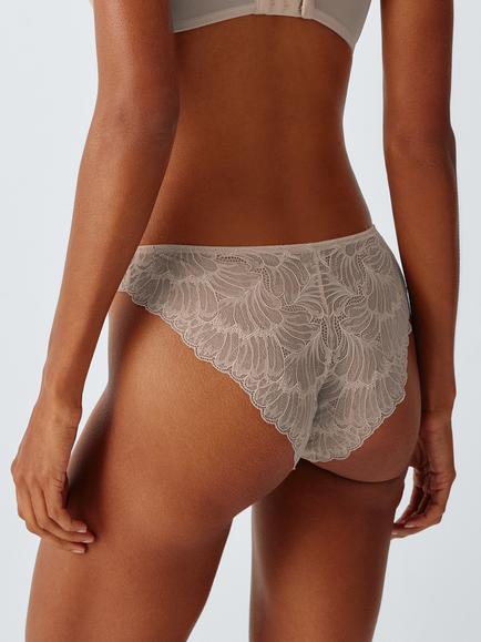 John Lewis Reese Lace Bikini Knickers - view 2, New Almond