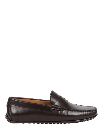 Jones Bootmaker Paterson Leather Moccasins, Dark Brown, Dark Brown