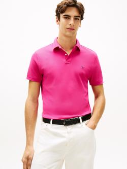 Tommy Hilfiger 1985 Cotton Blend Regular Fit Short Sleeve Polo Shirt, Eccentric Magenta