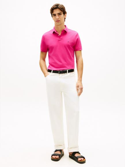 Tommy Hilfiger 1985 Cotton Blend Regular Fit Short Sleeve Polo Shirt - view 2, Eccentric Magenta