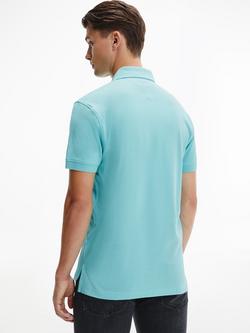 Tommy Hilfiger Cotton Blend Regular Fit Short Sleeve Polo Shirt, Arctic Aqua - view 2, Arctic Aqua