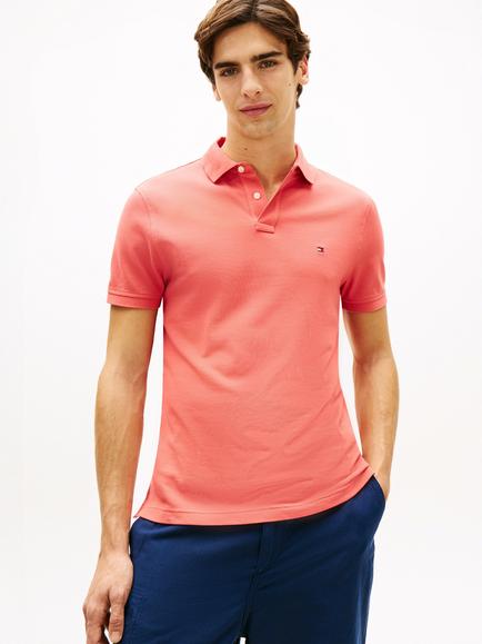 Tommy Hilfiger 1985 Cotton Blend Regular Fit Short Sleeve Polo Shirt, Vintage Red