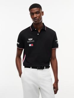 Tommy Hilfiger X Cadillac F1Cotton Blend Regular Fit Polo Shirt, Black, Black