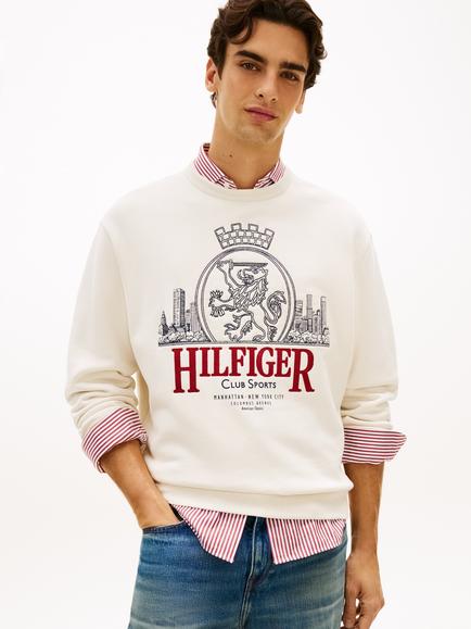 Tommy Hilfiger Cotton Heritage Crest Sweatshirt, Ivory Petal, Ivory Petal