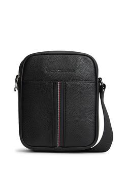 Tommy Hilfiger Pebble-Grain Reporter Bag, Black, Black