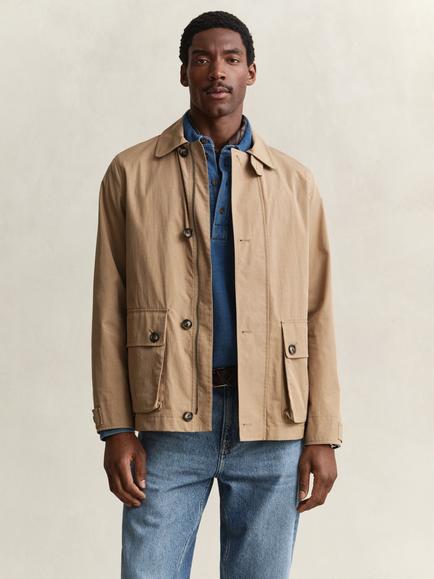 GANT Cotton Blend Barn Jacket, Light Taupe, Light Taupe
