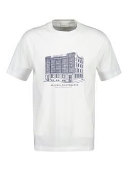GANT Cotton Regular Fit Short Sleeve Graphic T-Shirt, Eggshell, Eggshell