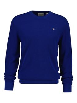 GANT Crew Neck Cotton Jumper, Crisp Blue, Crisp Blue