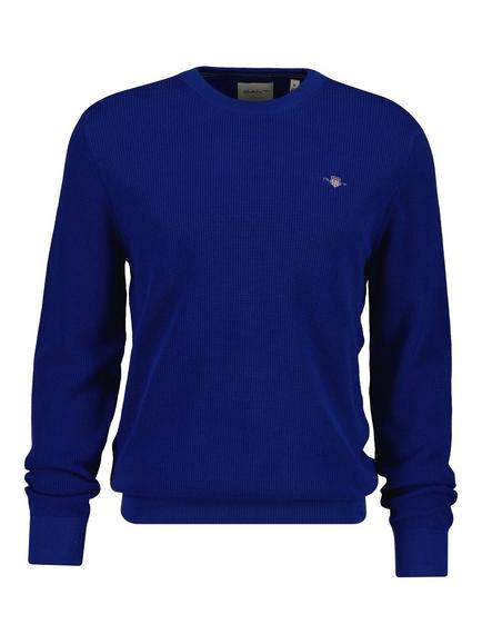 GANT Crew Neck Cotton Jumper, Crisp Blue, Crisp Blue
