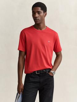 GANT Shield Crew Neck Cotton T-Shirt, Maple Fire, Maple Fire