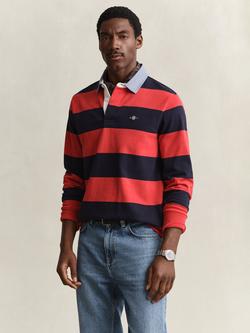 GANT Heavyweight Cotton Regular Fit Rugby Shirt, Maple Fire, Maple Fire