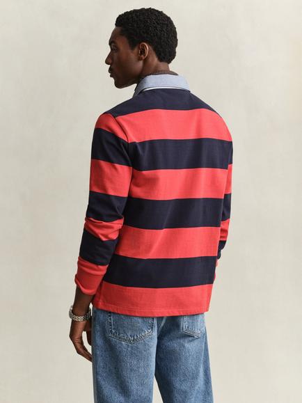 GANT Heavyweight Cotton Regular Fit Rugby Shirt, Maple Fire - view 2, Maple Fire