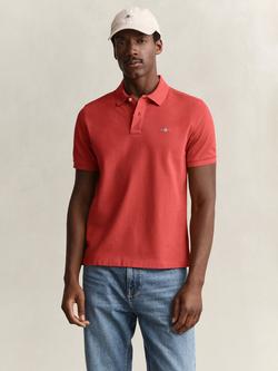 GANT Cotton Piqué Polo Shirt, Maple Fire, Maple Fire