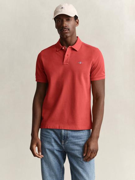 GANT Cotton Piqué Polo Shirt, Maple Fire, Maple Fire