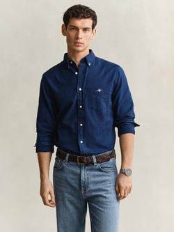 GANT Button Down Cotton Shirt, Dark Indigo, Dark Indigo