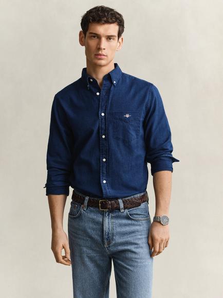 GANT Button Down Cotton Shirt, Dark Indigo, Dark Indigo