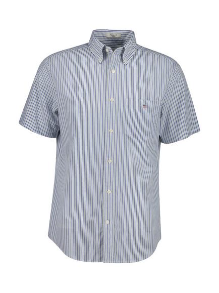 GANT Stripe Button Down Short Sleeve Cotton Shirt, Surplus Mint, Surplus Mint