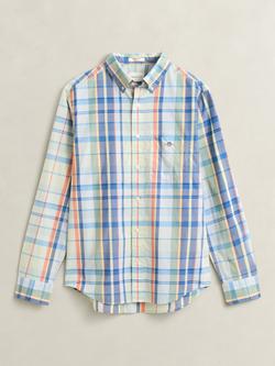 GANT Button Down Check Cotton Shirt, Misty Mint, Misty Mint
