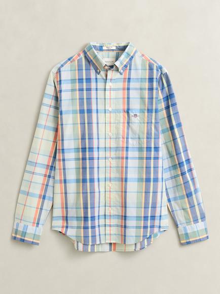 GANT Button Down Check Cotton Shirt, Misty Mint, Misty Mint
