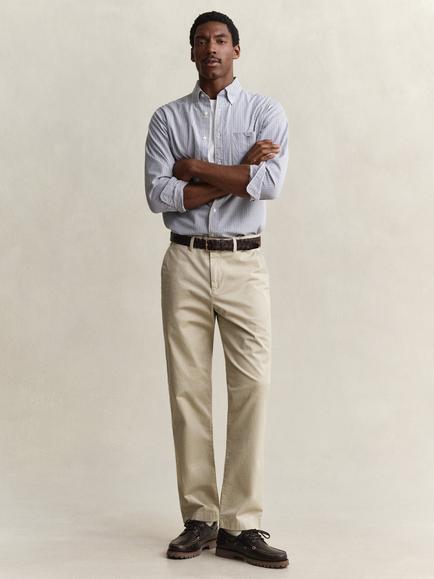 GANT Straight Cotton Blend Chinos, Clay Beige, Clay Beige