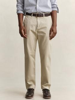 GANT Straight Cotton Blend Chinos, Clay Beige - view 2, Clay Beige