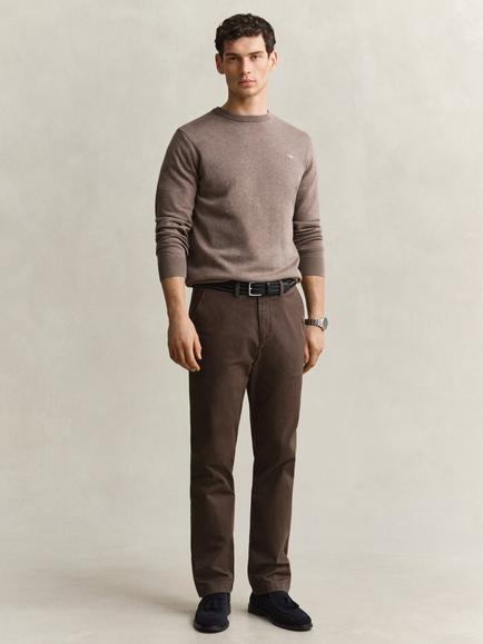 GANT Straight Cotton Blend Chinos, Shadow Brown, Shadow Brown