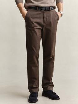 GANT Straight Cotton Blend Chinos, Shadow Brown - view 2, Shadow Brown