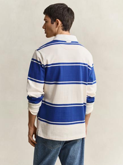 GANT Striped Rugger Cotton Rugby Shirt - view 2, Nautical Blue