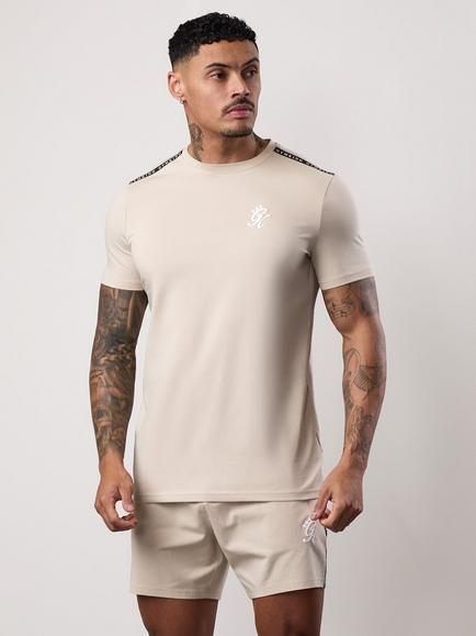 Gym King Taped Jersey T-Shirt, Light Stone