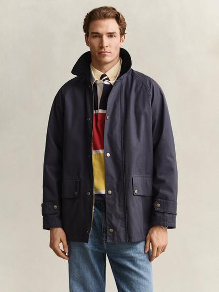 GANT Waxed Cotton Rich Barn Jacket, Marine, Marine