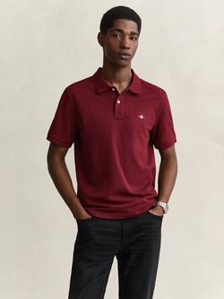 GANT Cotton Piqué Polo Shirt, Deep Grape Wine, Deep Grape Wine