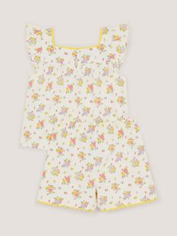 Monsoon Kids' Rose Bud Pyjama Set, Ivory - view 2, Ivory