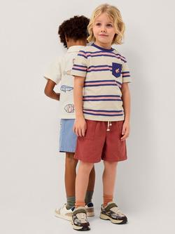 Monsoon Kids' Embroidered Frog Stripe T-Shirt, Multi - view 2, Multi