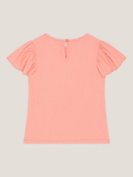 Monsoon Kids' Embellished Floral Appliqué Top, Pink - view 2, Pink