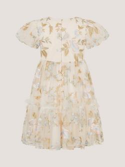 Monsoon Kids' Azalea Embroidered Ruffle Dress, Multi - view 2, Multi