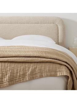 West Elm Linen Blanket - view 2, Camel