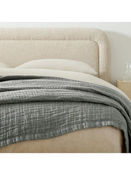 West Elm Linen Blanket - view 2, Smoke Grey
