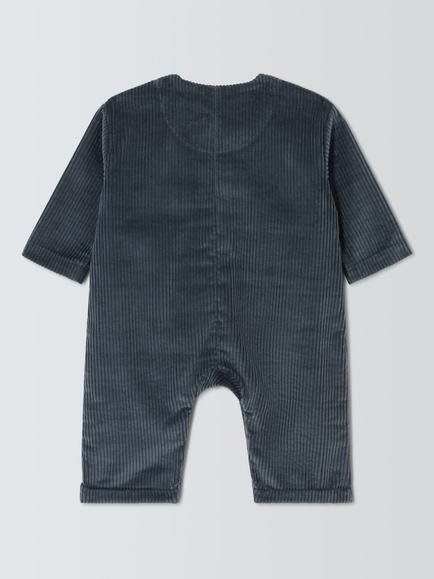John Lewis Baby Clover Cord Romper, Navy - view 2, Navy