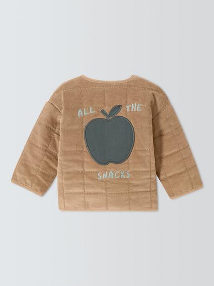 John Lewis Baby Cord Quilted Snack Jacket, Navy - view 2, Navy