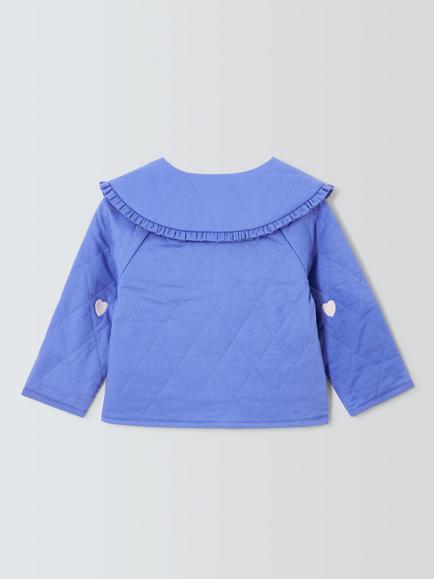 John Lewis Baby Quilted Jacket, Mid Blue - view 2, Mid Blue