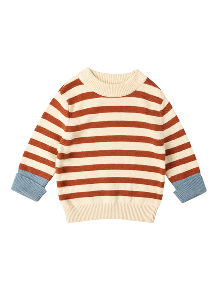 Little Green Radicals Kids' Knitted Striped Jumper, Red, Red