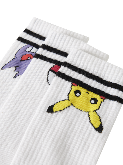 NAME IT Kids' Pokémon Socks, Pack of 3, Bright White - view 2, Bright White