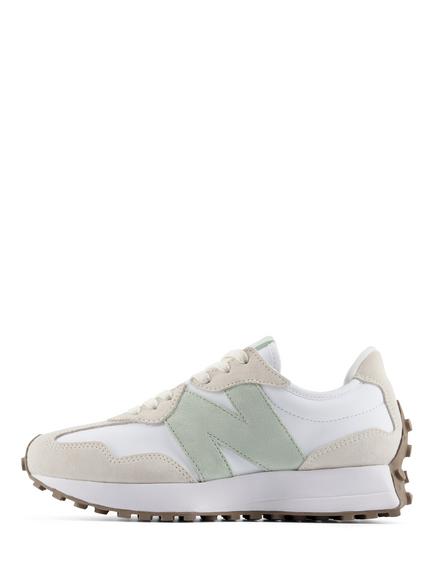 New Balance 327 Retro Running Trainers, Angora/Wht/Slvr Moss - view 2, Angora/Wht/Slvr Moss