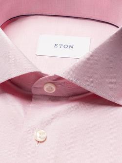 Eton Cotton Solid Signature Regular Fit Oxford Shirt, Pink - view 2, Pink