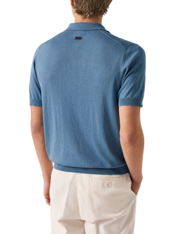 Eton Soft Knit Polo Shirt, Light Blue - view 2, Light Blue