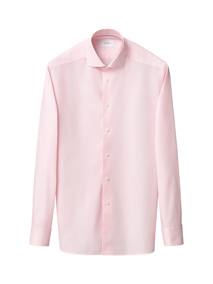 Eton Cotton Poplin Regular Fit Wrinkle-Resistant Shirt, Pink, Pink