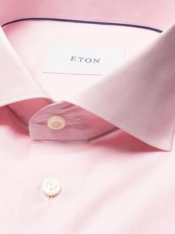 Eton Cotton Poplin Regular Fit Wrinkle-Resistant Shirt, Pink - view 2, Pink